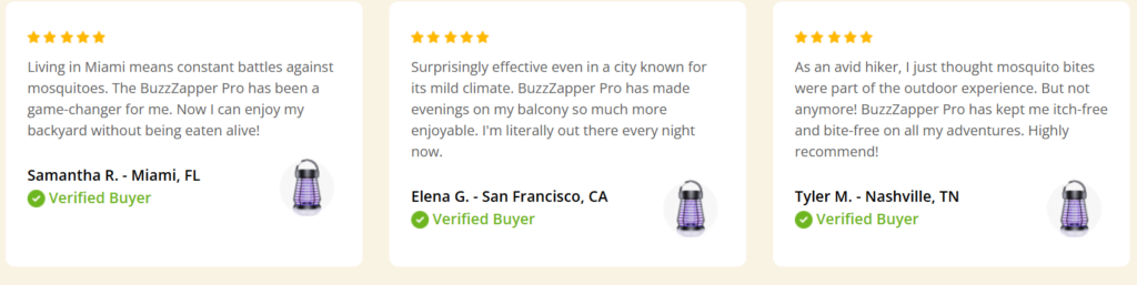 BuzzZapper Pro Portable Bug Zapper Customer