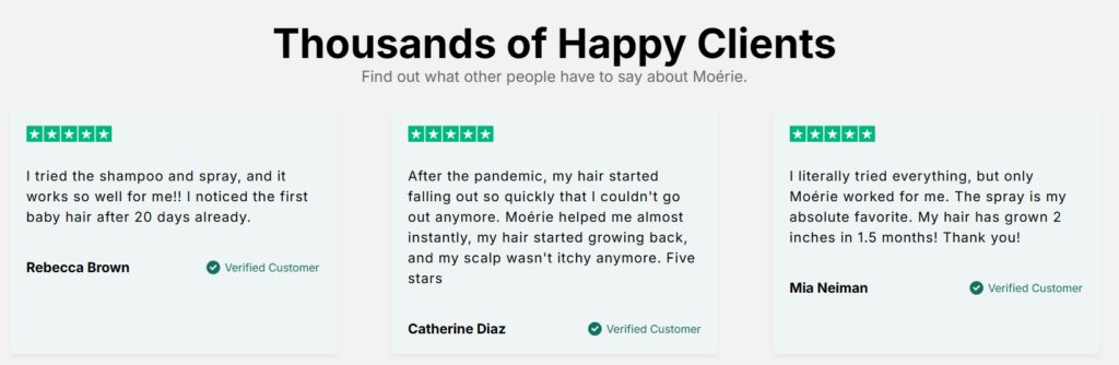 Moerie Haircare Set Customer