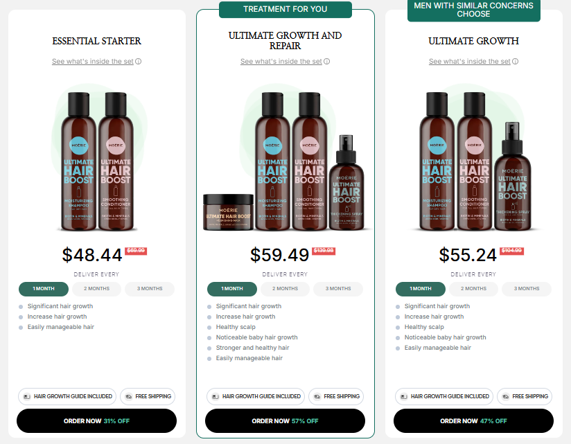 Moerie Haircare Set Pricing