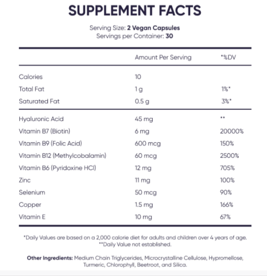 Moerie Pills supplement facts