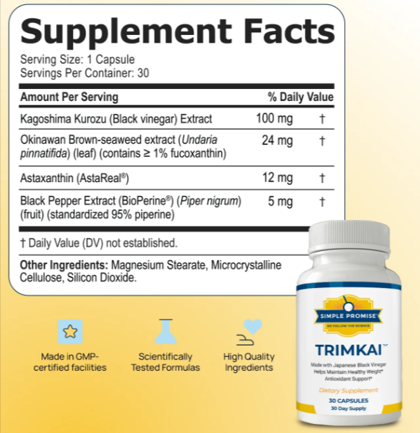 TrimKai supplement facts
