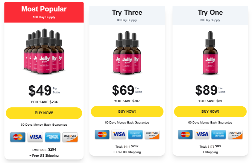 jelly burn drops pricing