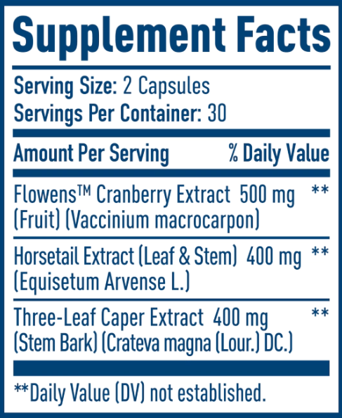 NativePath Bladder Health Supplement Facts