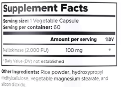Nattokinase Supplement Facts