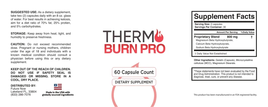 Thermo Burn Pro Supplement Fact