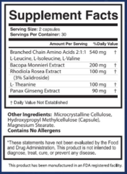 BrainVex Supplement Facts