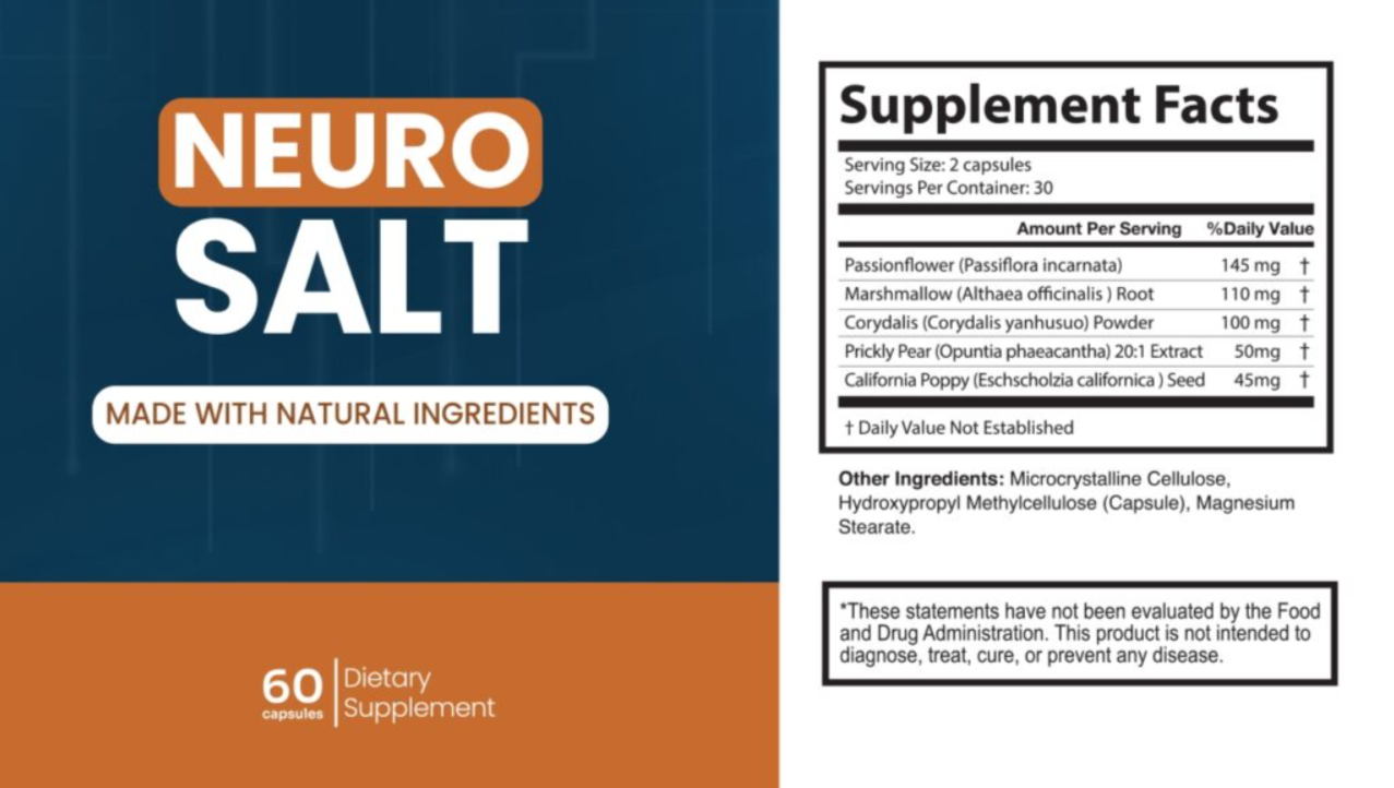 Neuro Salt supplement facts