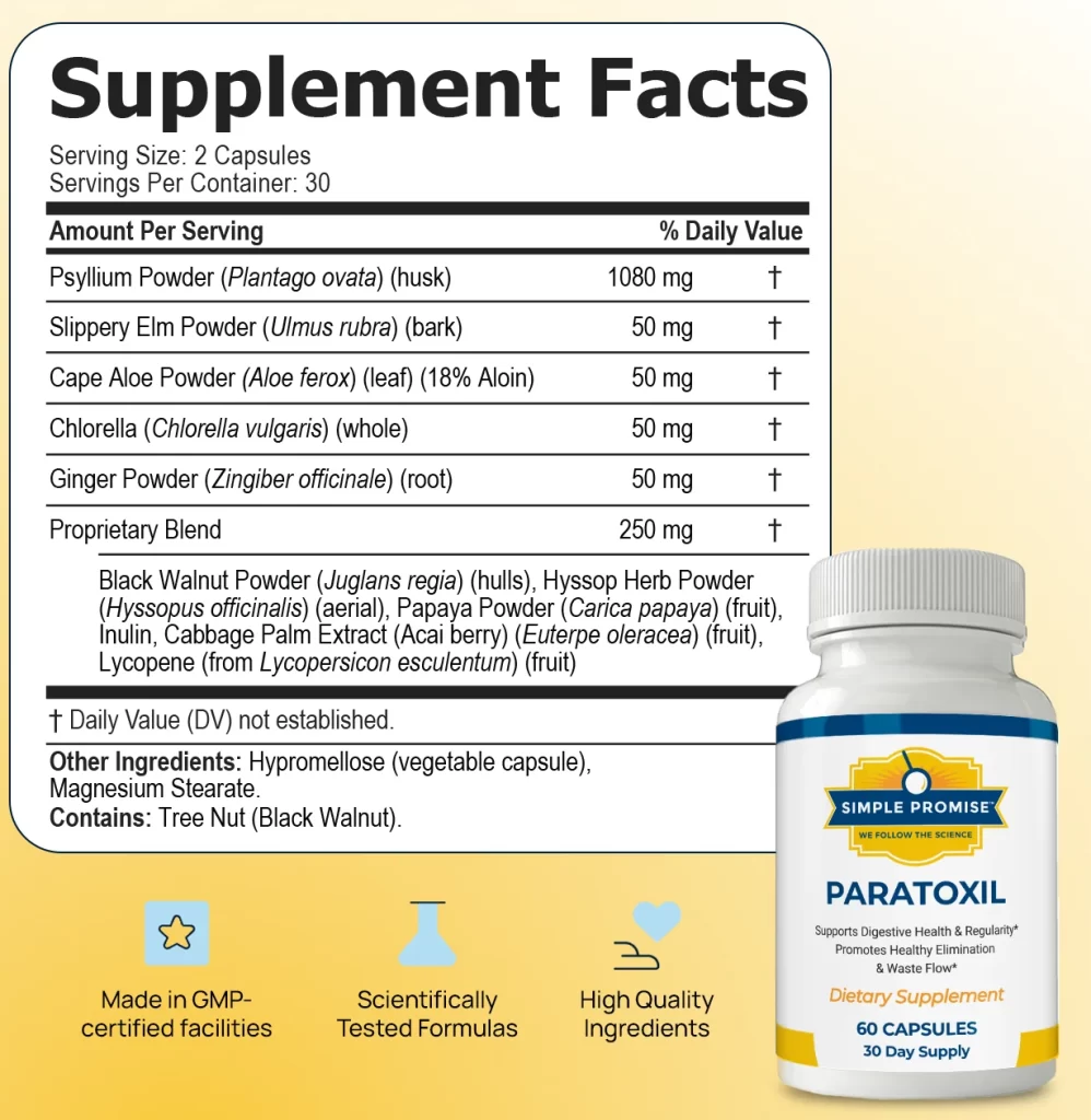 Paratoxil supplement facts