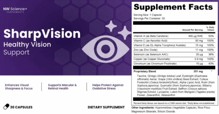 SharpVision Supplement Fact