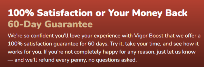 vigor boost guarantee