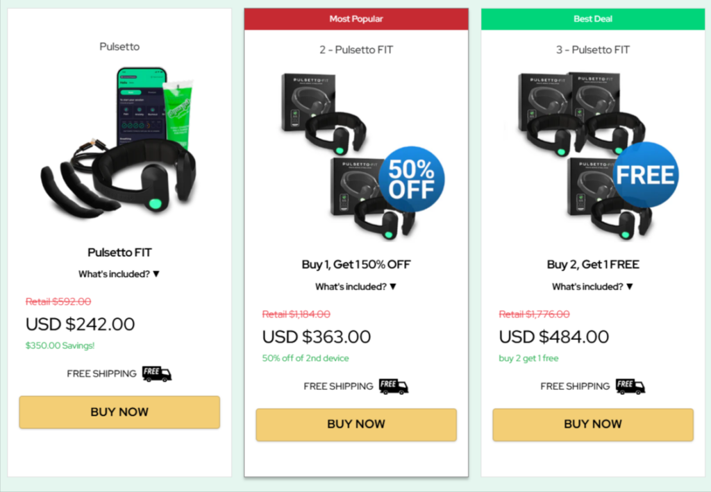 Getpulsetto pricing