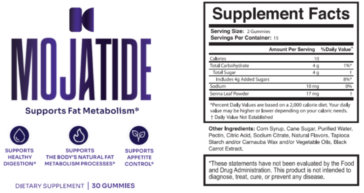 Mojatide Supplement Facts