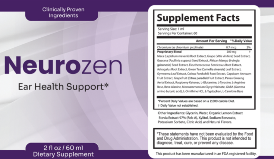 NeuroZen Supplement Facts