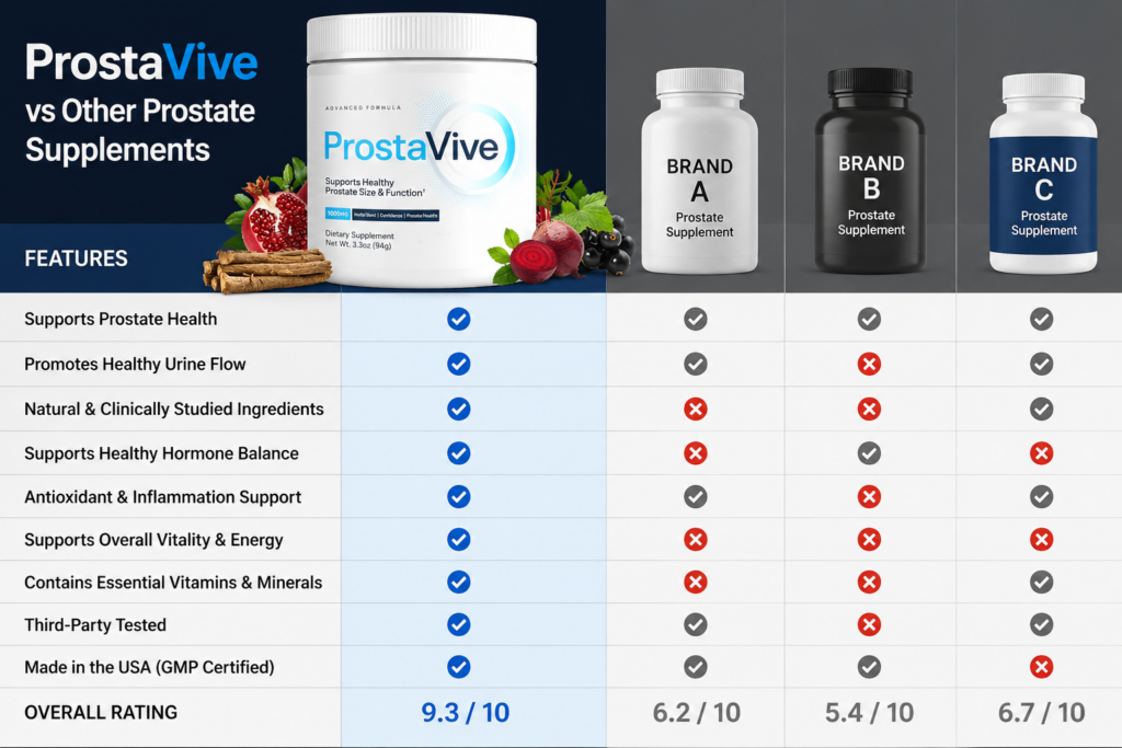 ProstaVive VS Other Prostate