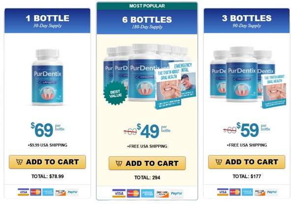 Purdentix pricing details