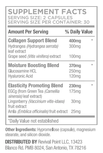 Deep Skin Restore supplement fact