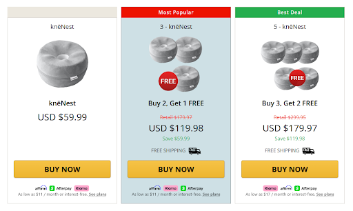 KneNest Knee Pillow prices