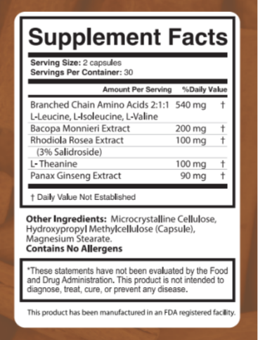 Neuro Cinnamon Supplement Facts