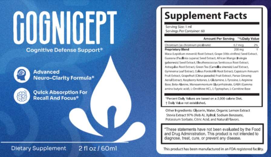 Cognicept supplement facts