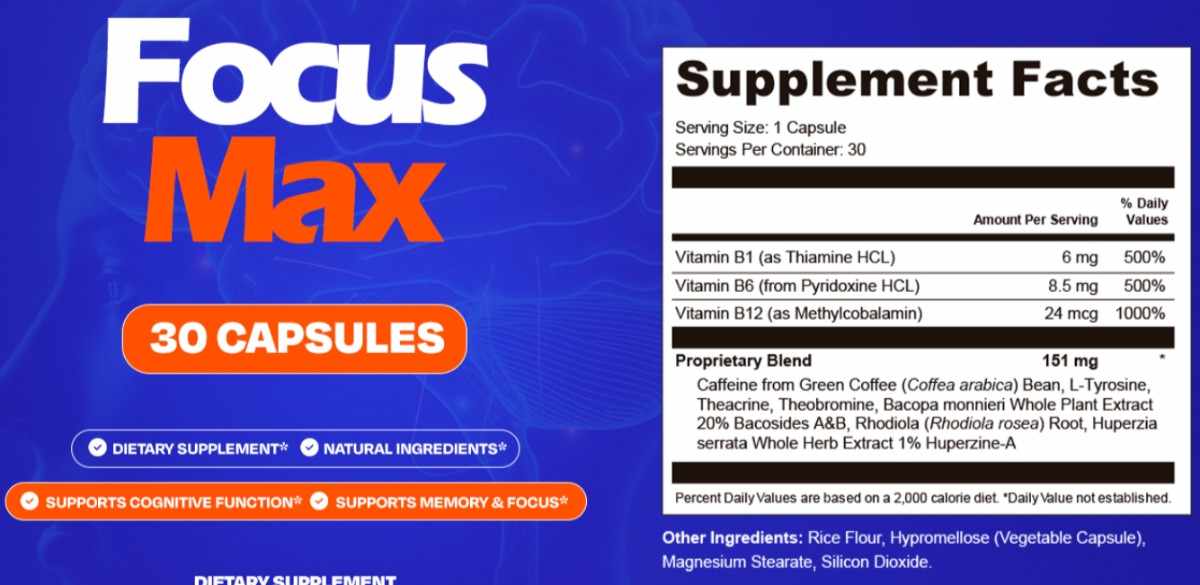 FocusMax supplement facts