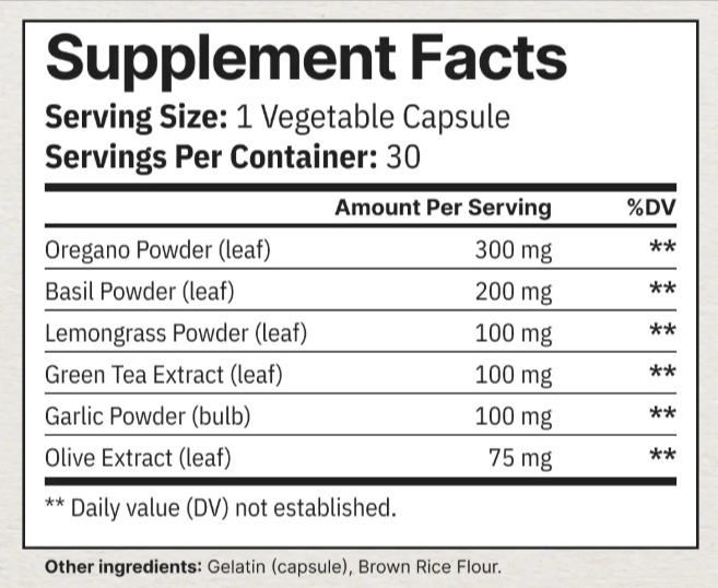 Nail Exodus supplement facts
