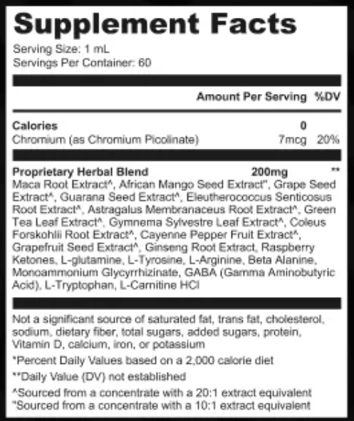 NexBurn supplement facts