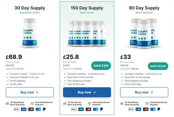 RetaFit UK pricing details