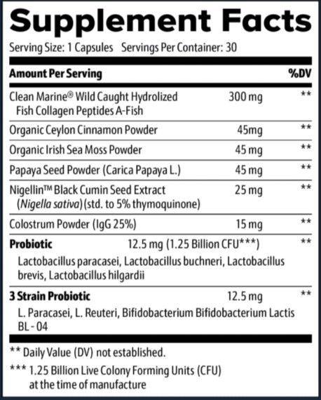 Gut Save supplement facts