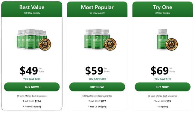 JointVance pricing details