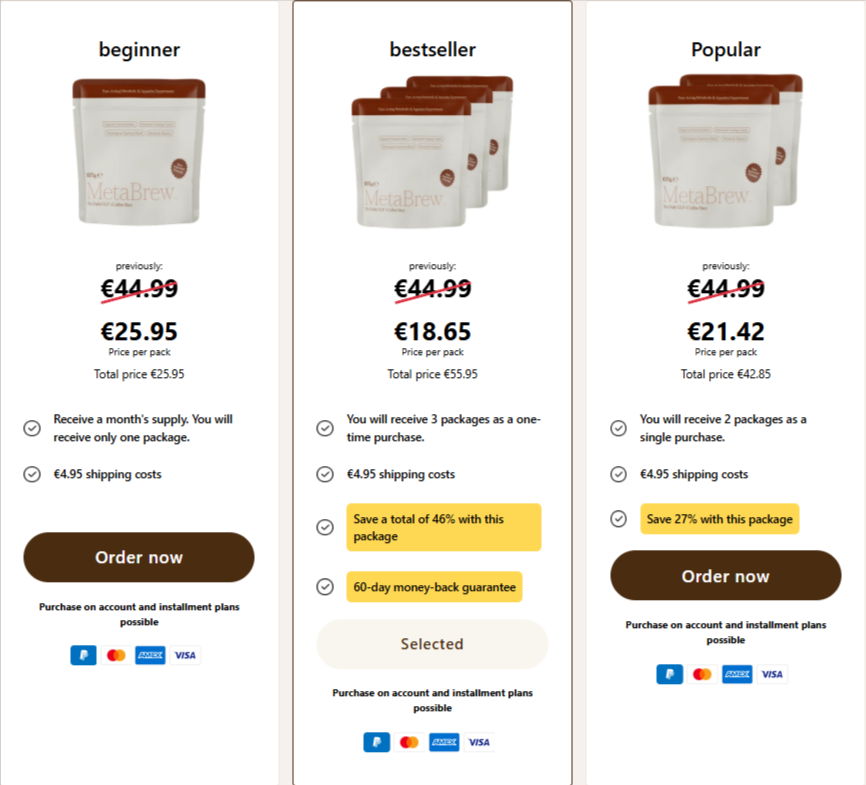 Metabrew pricing