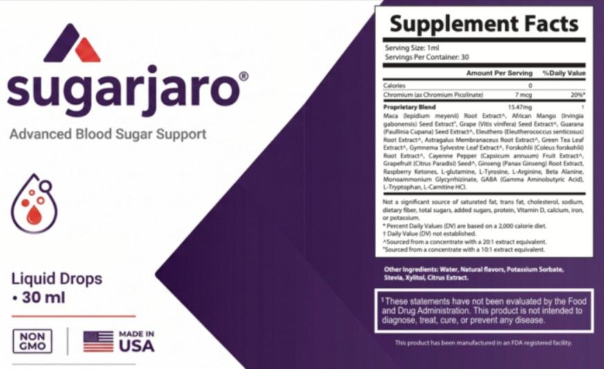 SugarJaro supplement facts