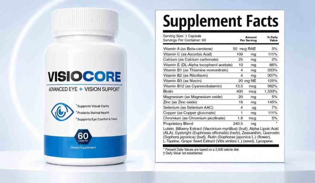 VisioCore supplement facts