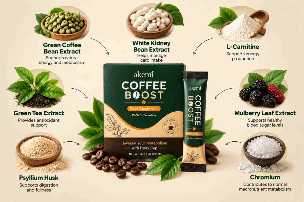 Akemi Coffee Boost UK ingredients