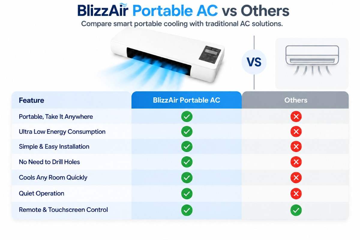 BlizzAir Portable AC vs others