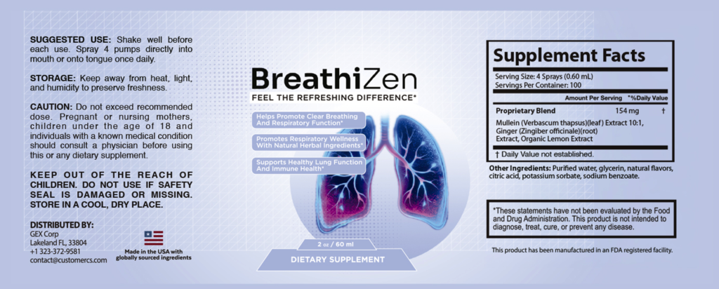 BreathiZen supplement facts