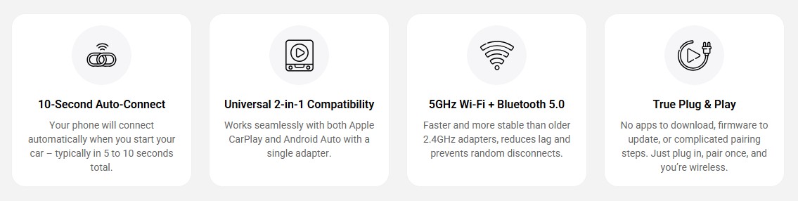 DrivePair Wireless CarPlay Features