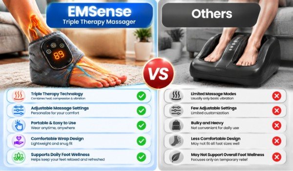 EMSense Foot Massager vs