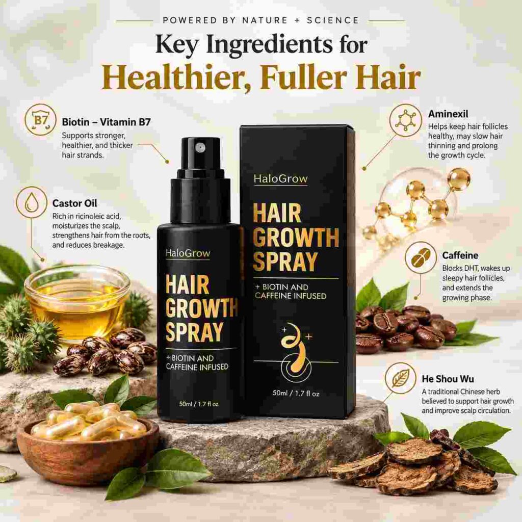 HaloGrow Hair Spray ingredients