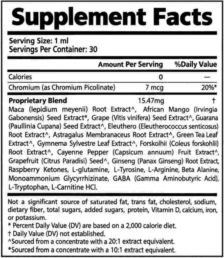 Hawaiian Harmony supplement fact