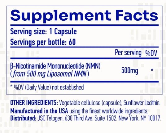 Hello100 NMN Supplement Facts