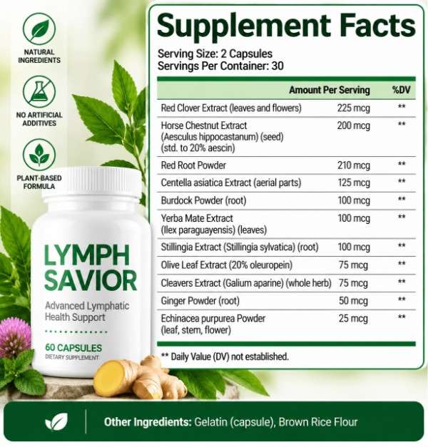 Lymph Savior supplement fact
