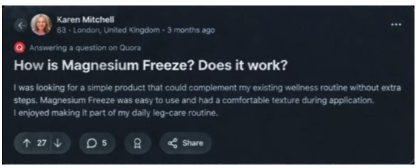 Magnesium Freeze Customer