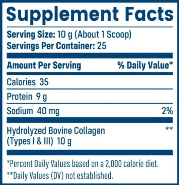 Native Path Collagen supplement fact