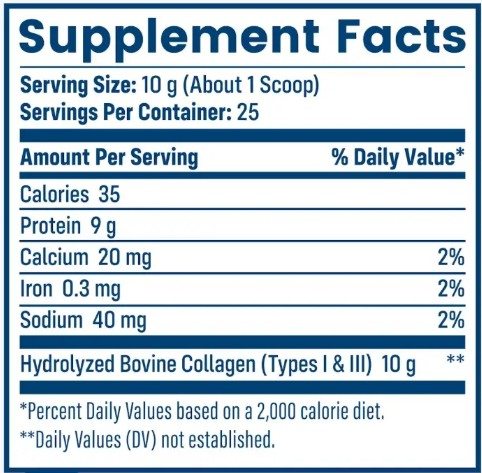 Native Path Collagen supplement fact