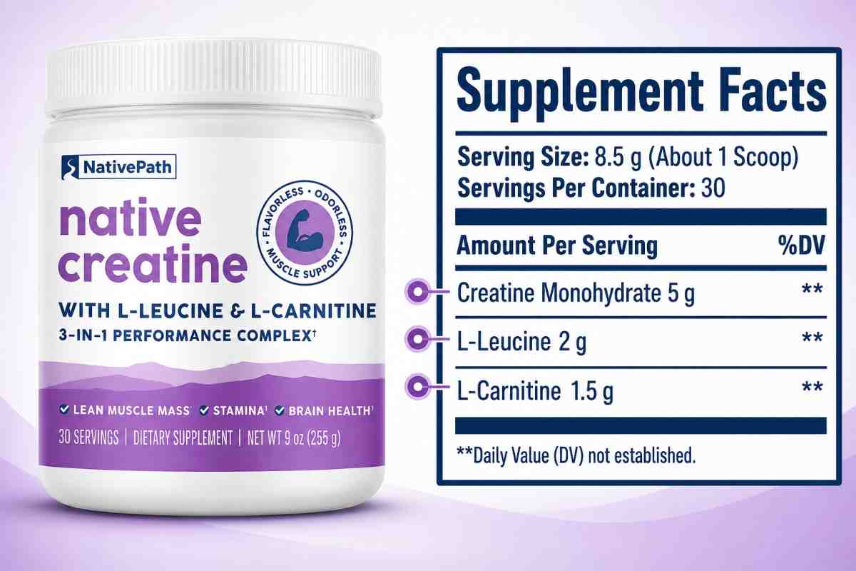 NativePath Native Creatine supplement fact