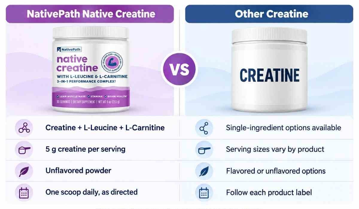 NativePath Native Creatine vs. Other Creatine