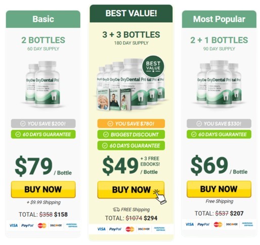 OxyDental Pro pricing details