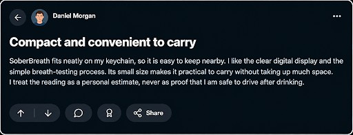 SoberBreath customer reviews