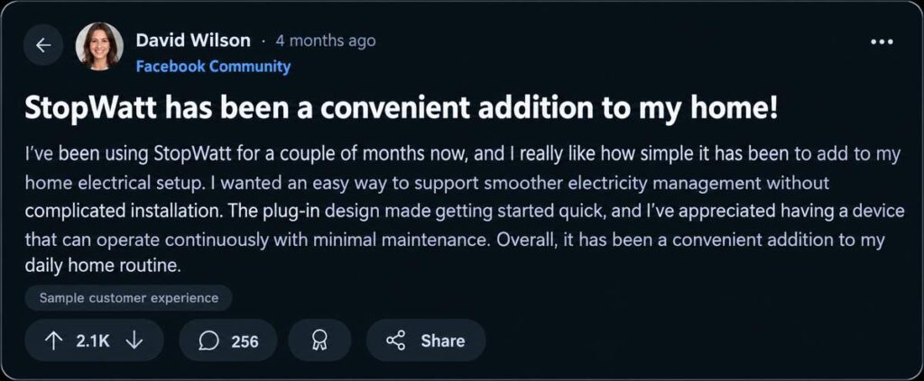 StopWatt-Facebook-Review