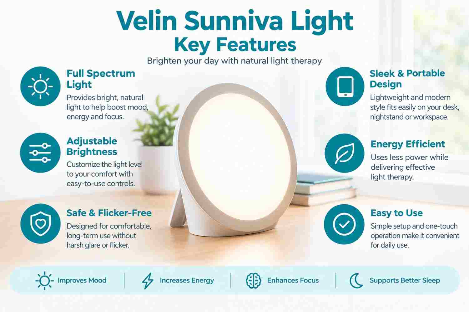 Velin Sunniva Light SAD Lamp Features